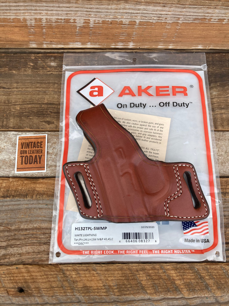 Discontinued Vintage AKER Plain Brown OWB Holster For S&W M&P 40C 45C Left