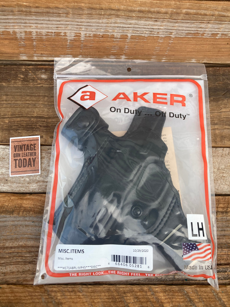 AKER Statesman XR21 Black Leather Left OWB Holster for S&W M&P MP 45