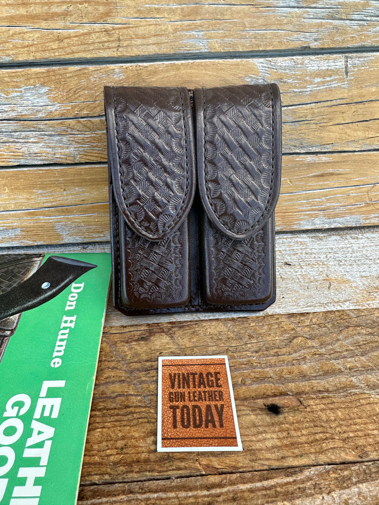 Don Hume D400A Brown Basket Double Magazine Carrier For COLT S&W Sig HK Kimber