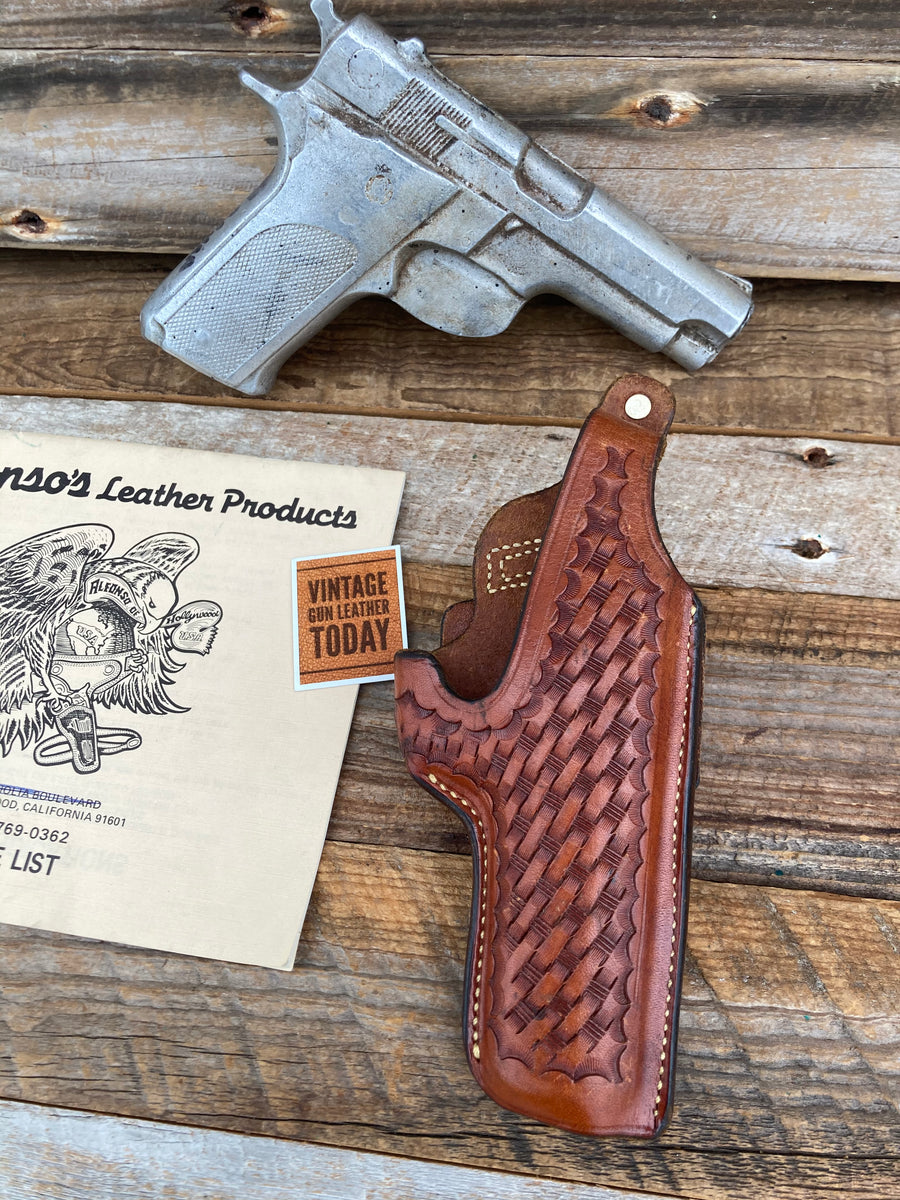 Alfonso's Brown Basketweave Leather OWB Holster for S&W 39 59 Cross Dr ...