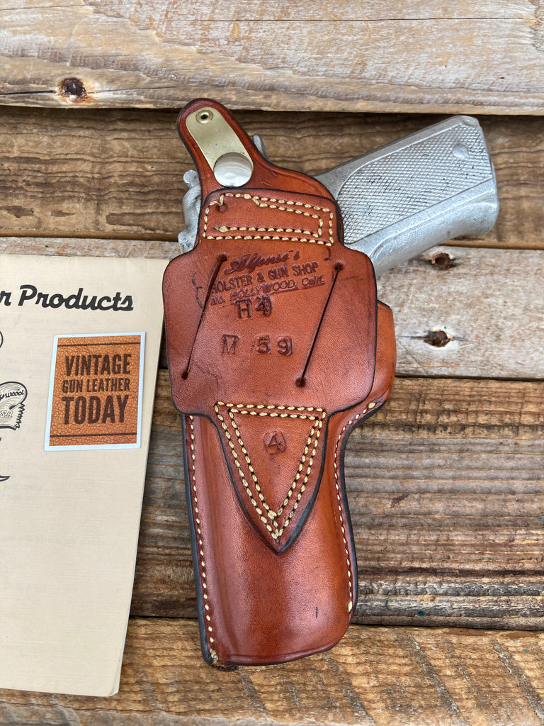 Alfonso's Brown Basketweave Leather OWB Holster for S&W 39 59 Cross Draw Strong