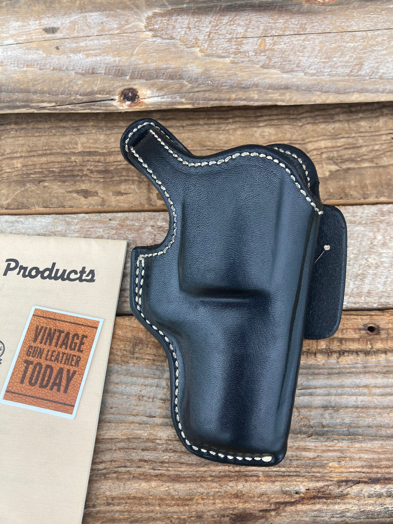 Alfonso's Plain Black Leather Smooth Lined Holster for S&W 586 686 L Frame 2 1/2