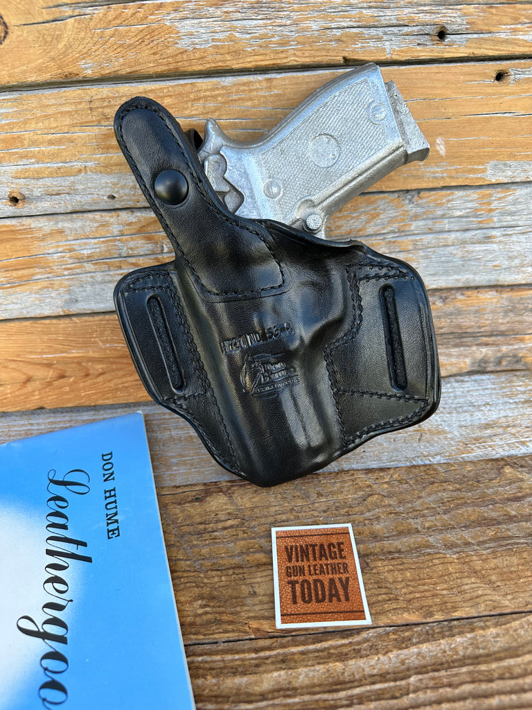 Vintage Don Hume Black Leather H721 OWB Holster For TAURUS PT 908 Right