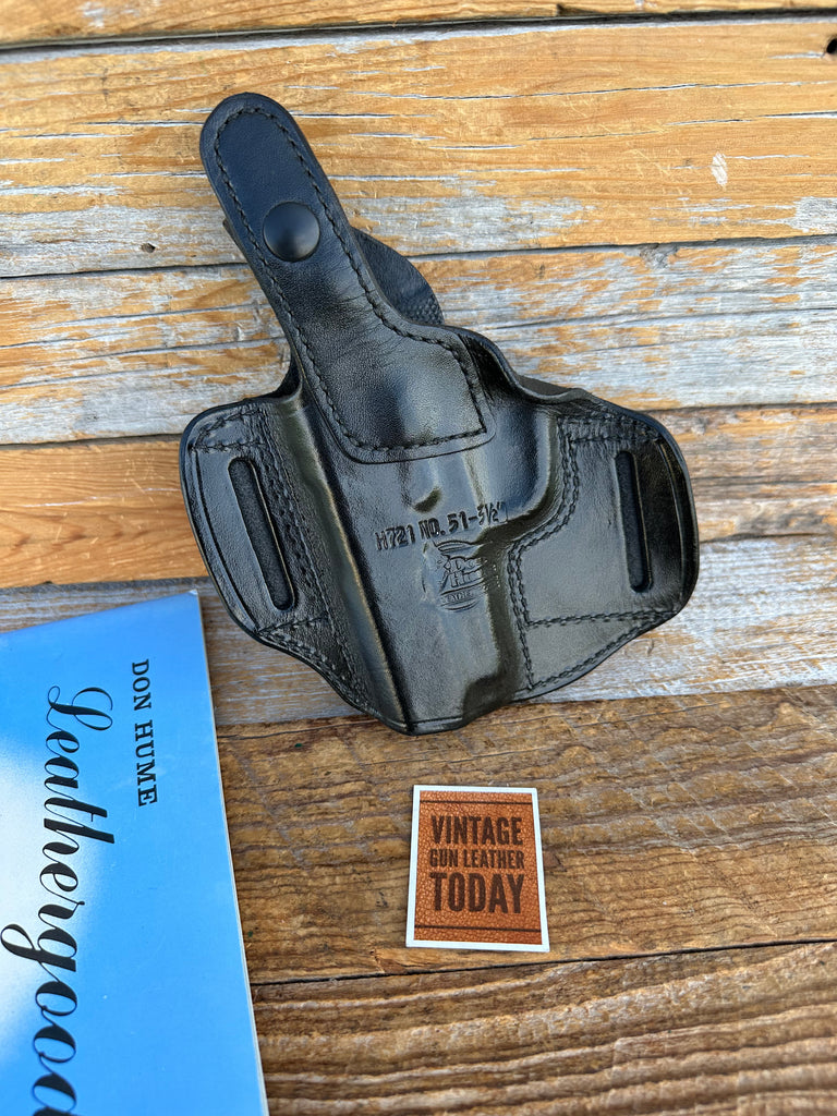 Vintage Don Hume Black Leather H721 OWB Holster For SMITH S&W 4053 Right