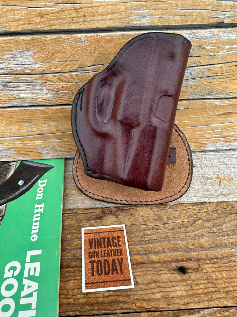 Vintage Don Hume H720 Brown Leather Paddle Holster For Kel Tec P11 9mm Right