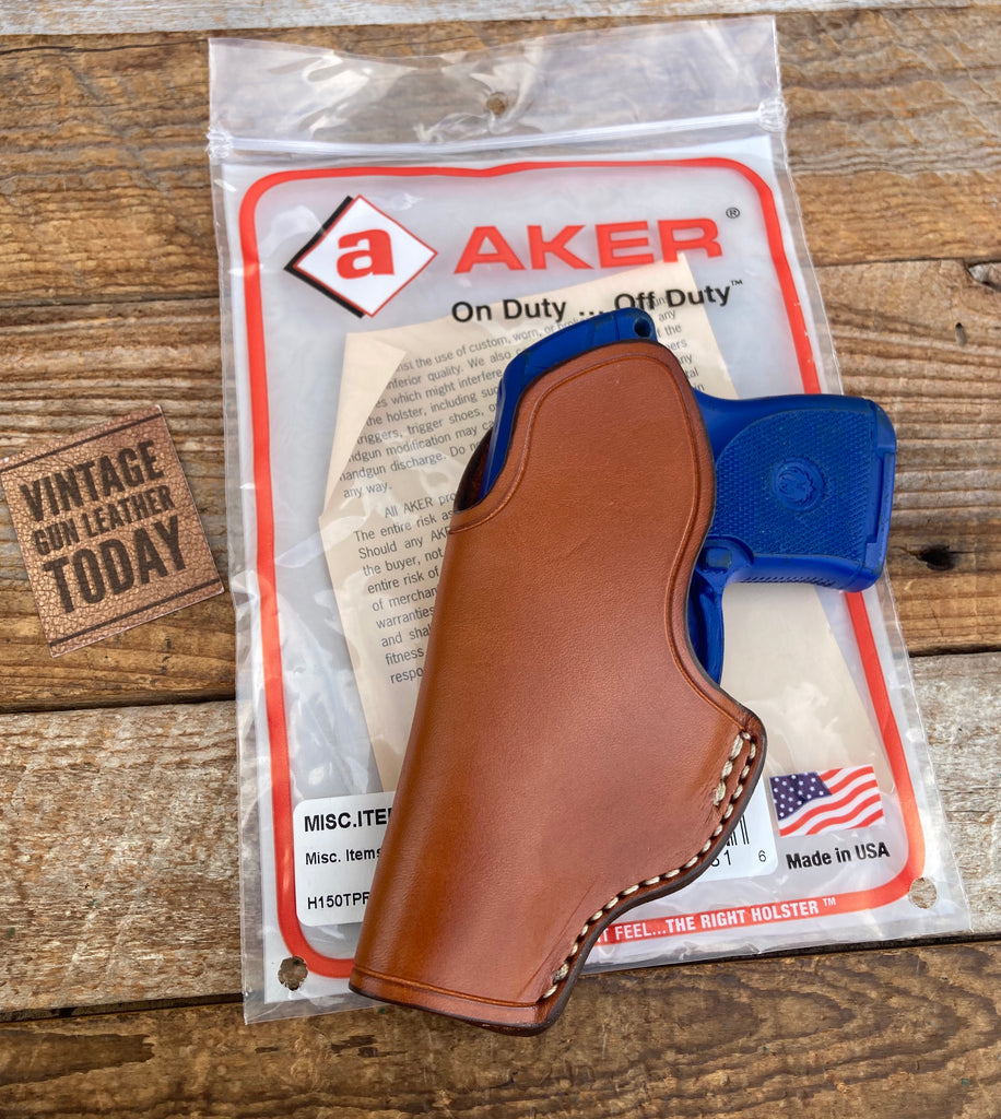 AKER Brown Leather Hideout Vest Backup Holster For Ruger LCP Auto