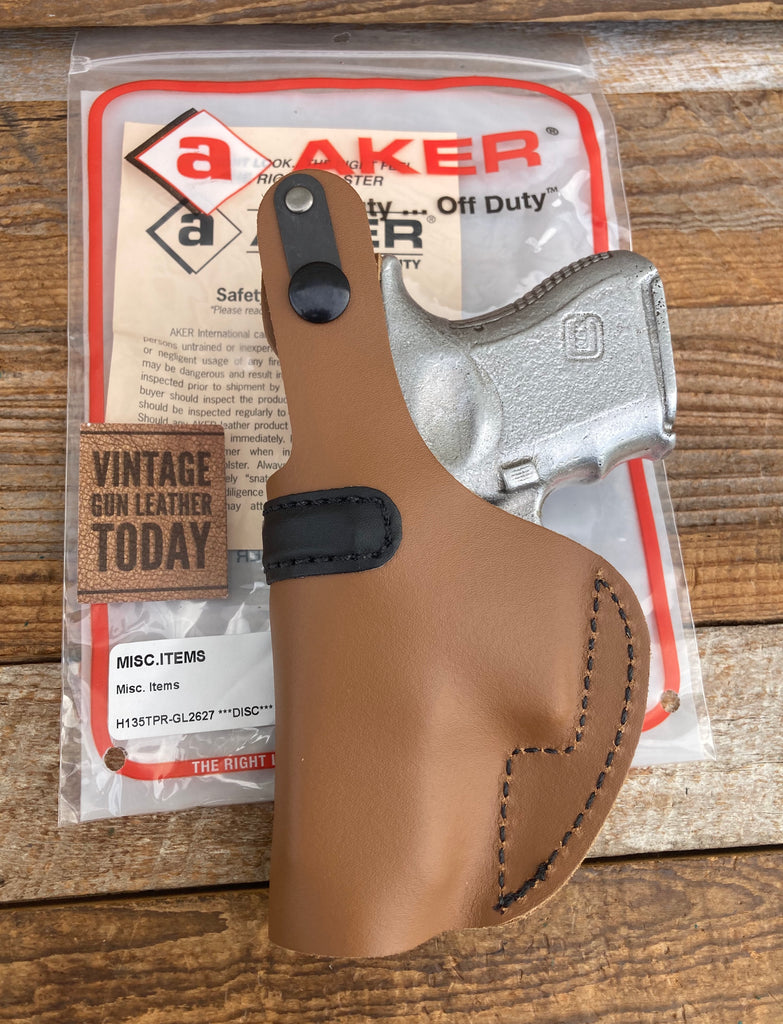 AKER Discontinued BROWN Leather IWB Spring Special Holster For GLOCK 26 27 33