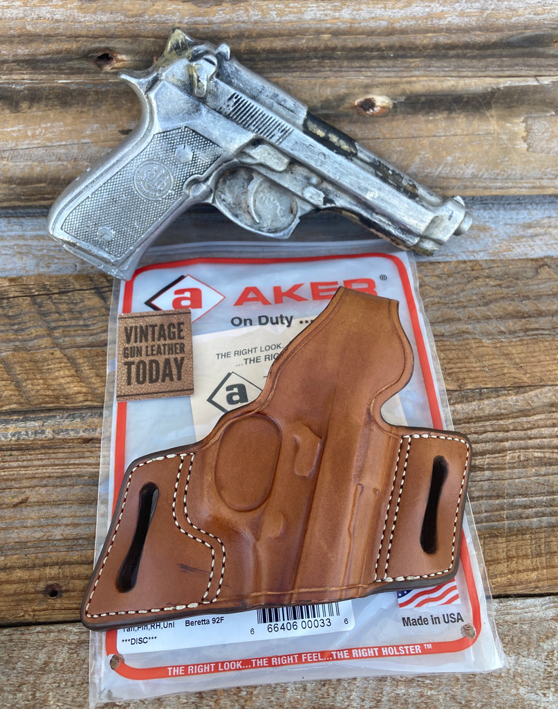 Discontinued Vintage AKER Plain Brown OWB  Holster For Beretta 92F RIGHT Draw