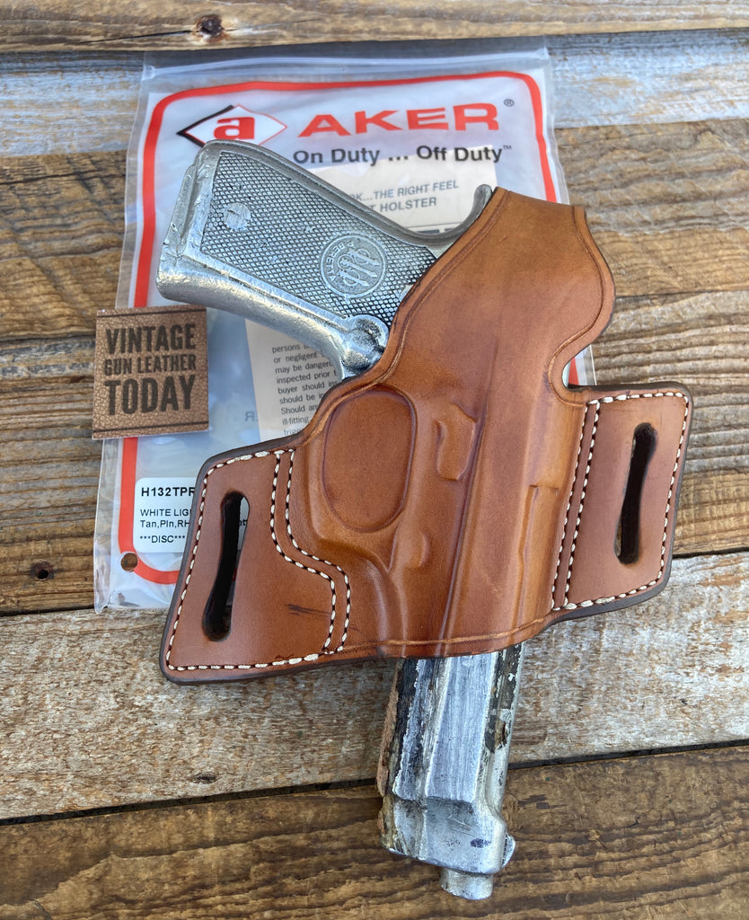 Discontinued Vintage AKER Plain Brown OWB  Holster For Beretta 92F RIGHT Draw