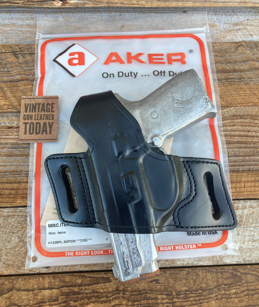 AKER Black Leather White Lightning OWB Holster For Sig Sauer P239 239 LEFT