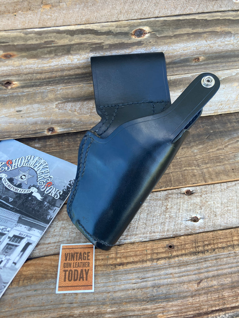 Tex Shoemaker Plain Black Leather 35K Border Holster For 3" K Frame Revolver