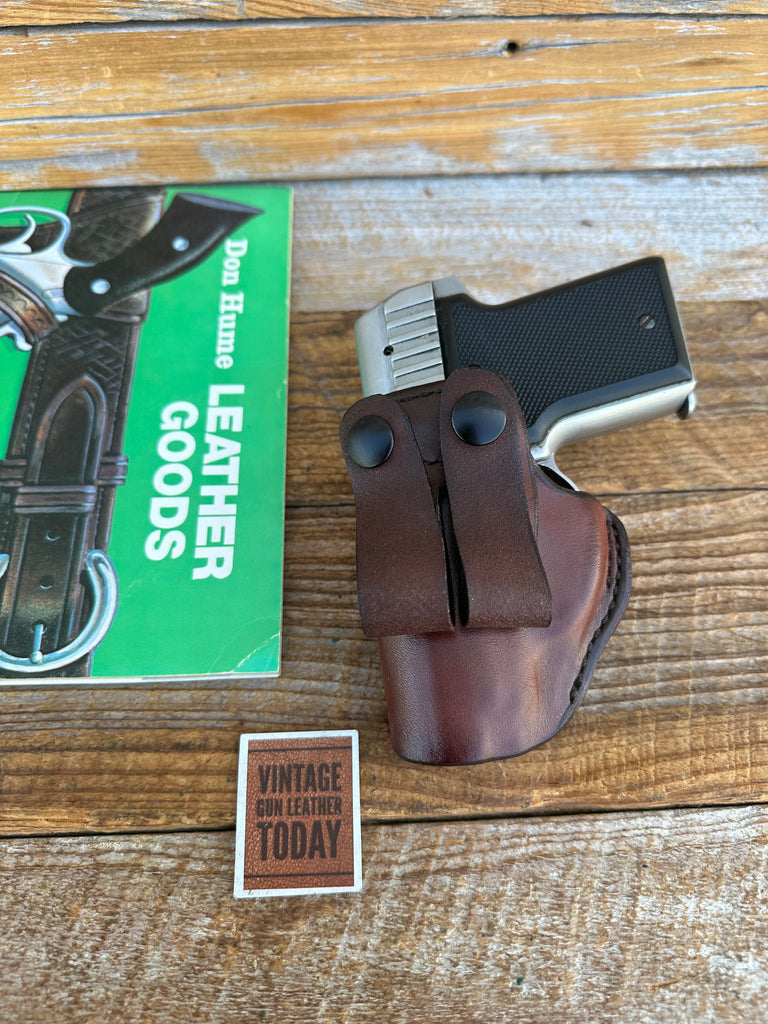 Vintage Don Hume H715 Brown Leather Open Top IWB Holster For AMT BACKUP .380