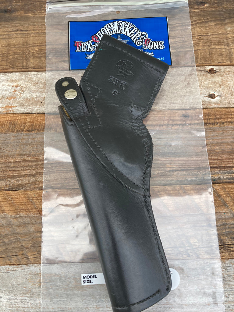 Tex Shoemaker Suede Lined Basketweave Leather 35K Border Holster For 6 K Frame