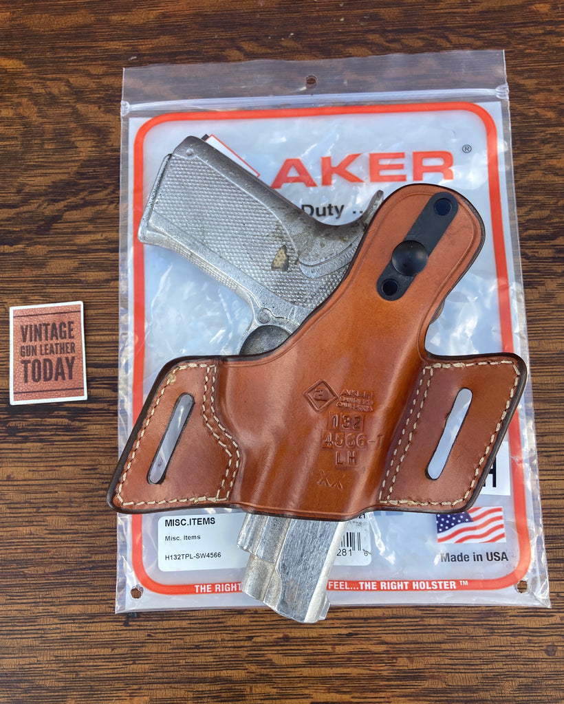 AKER Brown Leather White Lightning OWB Holster For S&W 4566 / 4566 TSW LEFT