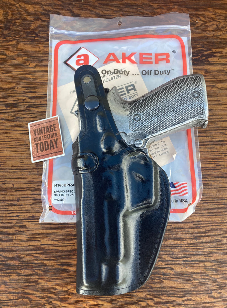 AKER Discontinued Black Leather IWB Spring Special Executive Holster For Sig 220