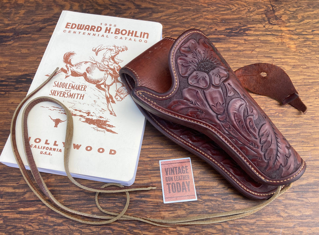 Vintage Bohlin Hand Floral Carved Leather Lined Colt SA Army Revolver Holster