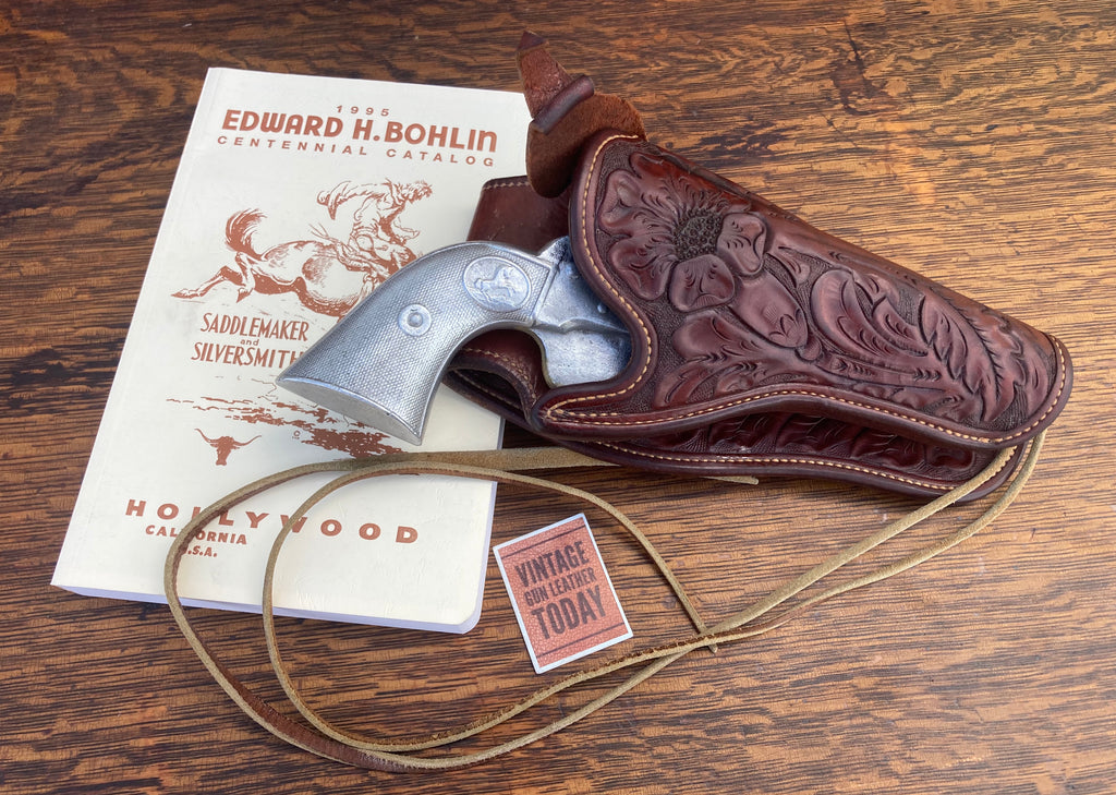 Vintage Bohlin Hand Floral Carved Leather Lined Colt SA Army Revolver Holster