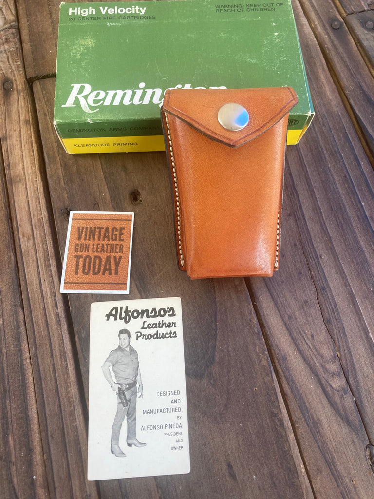 Vintage 1980s Alfonsos Plain Leather Rifle Cartridge Carrier Case 30 30 06 300