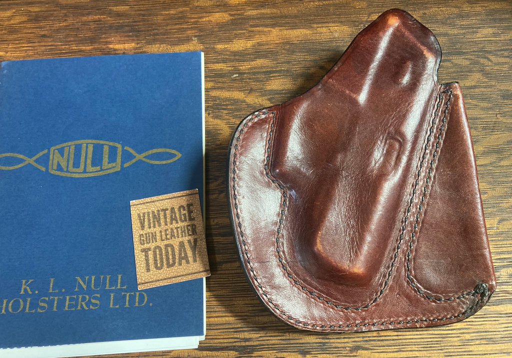 Vintage K.L. Null Brown Leather IWB Holster For Detonics Pocket 9 LEFT UNS