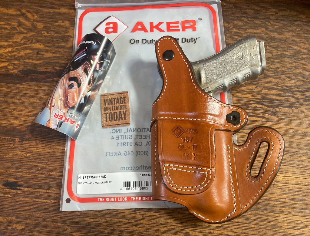 AKER Brown Leather OWB Holster For GLOCK 17 19 22 23 31 32 M3 TLR1 TLR2