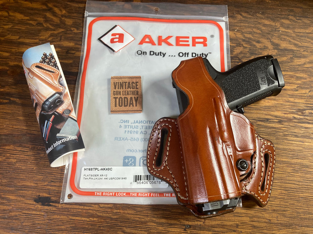 AKER Flatsider XR12 Brown Leather OWB Holster For HK Heckler Koch USP Compact