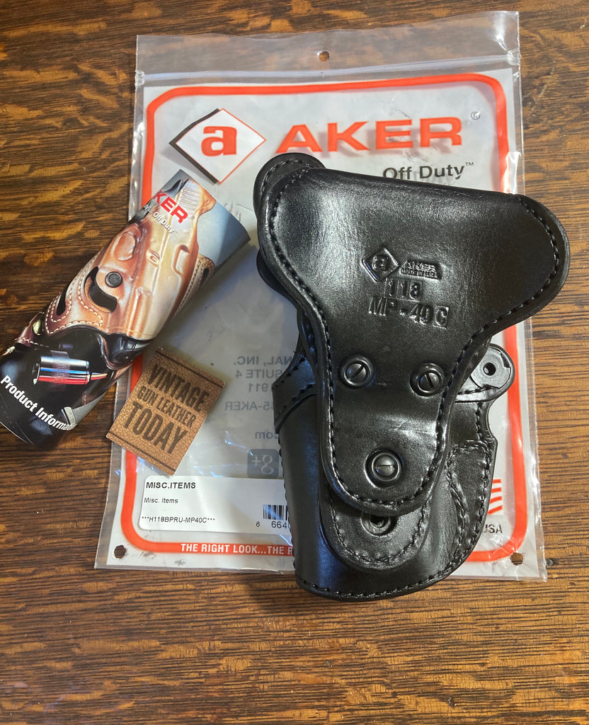 AKER Blue Line Drop Duty Holster Black Leather For Smith Wesson M&P Compact
