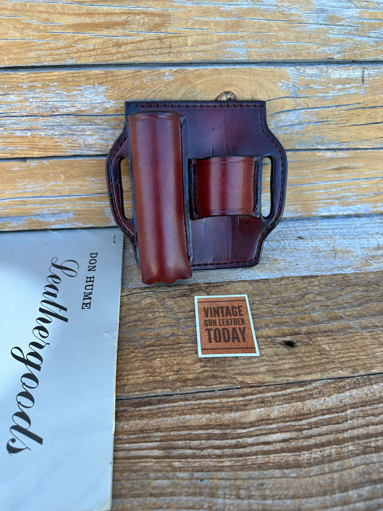 Don Hume Brown Leather 21" ASP Baton Holder / Flashlight Holder For Sreamlight