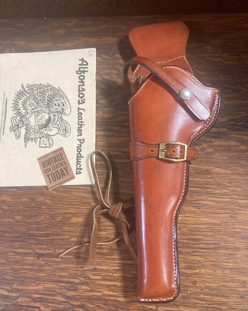 Alfonsos Brown Leather  Lined Western Holster Cap Ball Black Powder Revolver 7"
