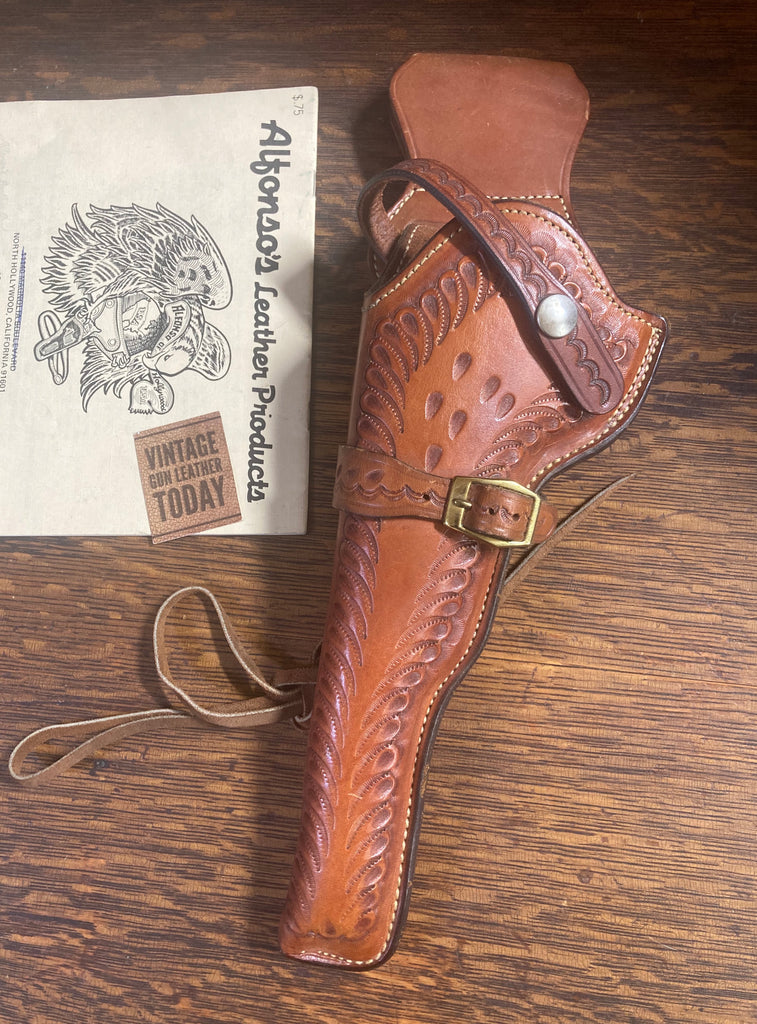 Alfonsos Floral Leather  Lined Western Holster for Colt Black Powder Revolver 7"