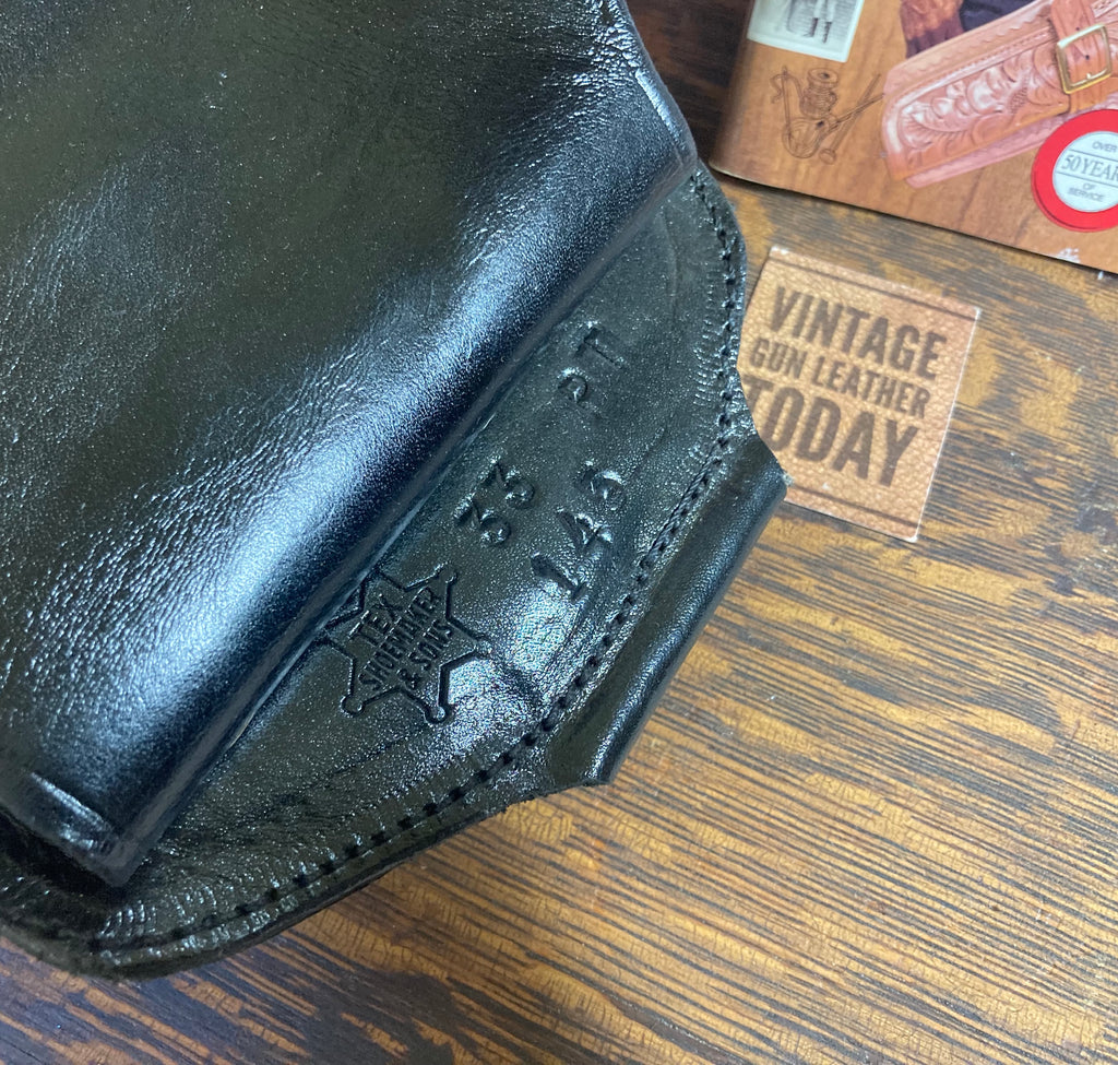 Vintage Tex Shoemaker Black Leather Padded Ankle Holster Rig For Taurus PT 45