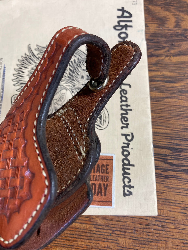 Vintage Alfonsos Brown Basketweave Leather Lined Holster For Colt Commander CD L