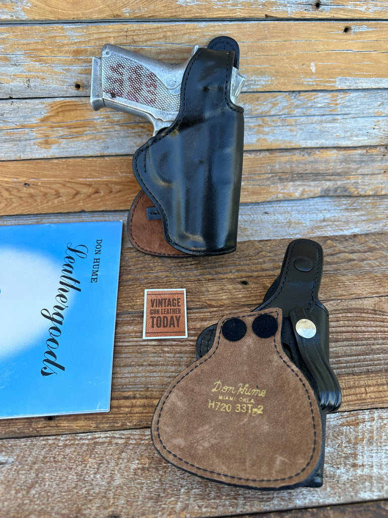 Vintage H720 33T-2 Don Hume Black Leather Paddle Holster For S&W 4513 4553 TSW