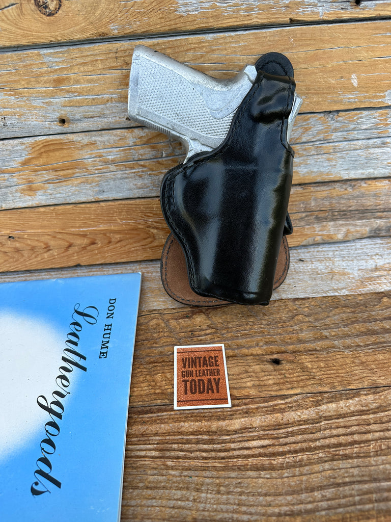 Vintage Don Hume 715 28-1T Black Leather Paddle Holster For S&W 3913 TSW