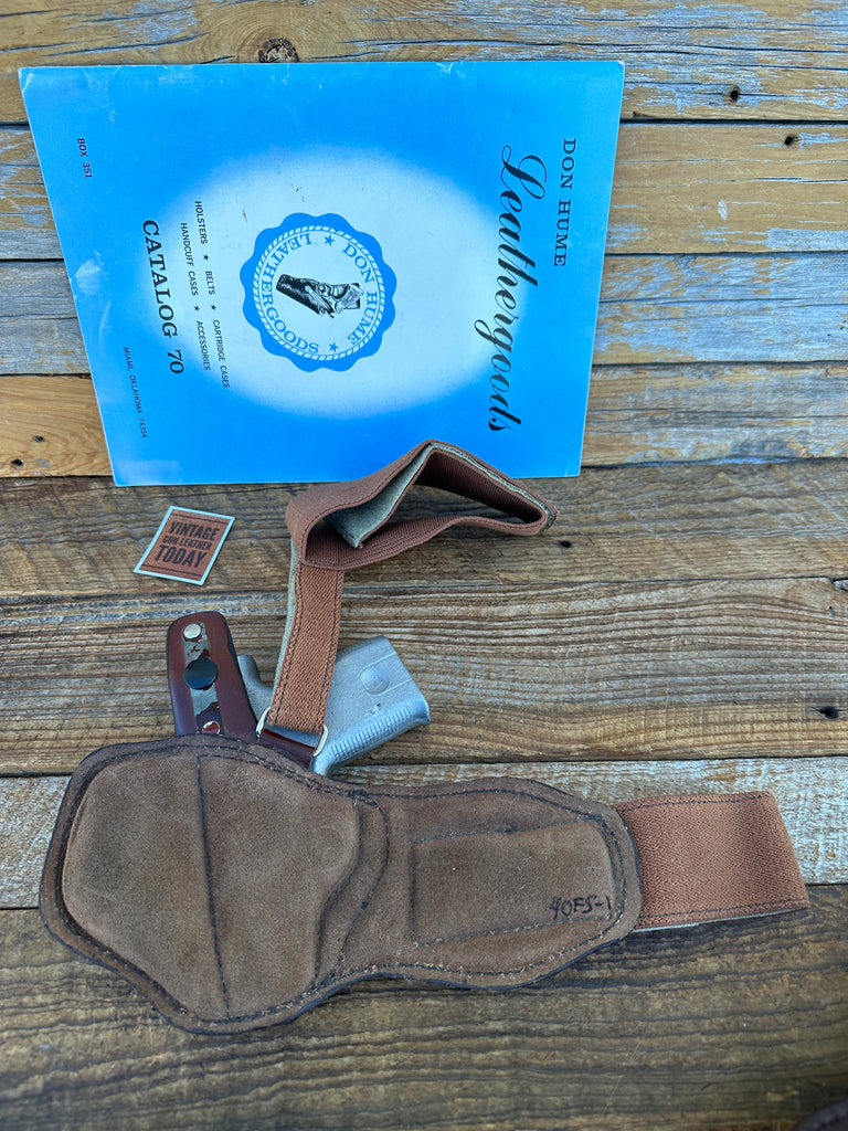 Vintage Don Hume Brown Leather Ankle Holster For Smith S&W SIGMA 9M Right