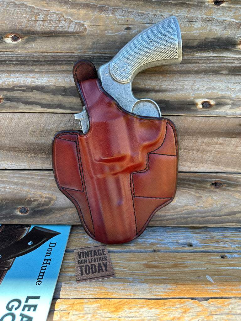 VTG Don Hume Brown Leather H717 OWB Holster For Colt Python S&W Taurus Ruger 4"