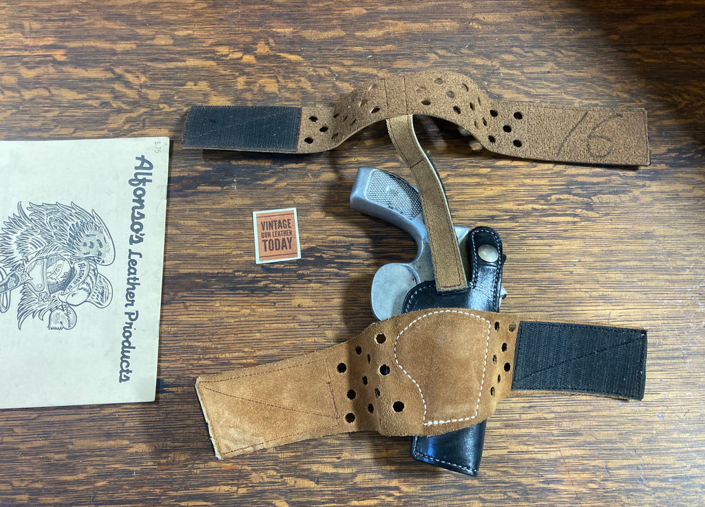 Vintage Alfonsos Leather Adjustable Ankle Holster For S&W K Frame Revolver 2- 3"