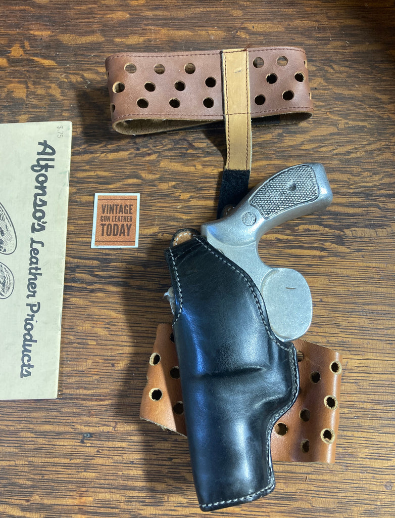 Vintage Alfonsos Leather Adjustable Ankle Holster For S&W K Frame Revolver 2- 3"