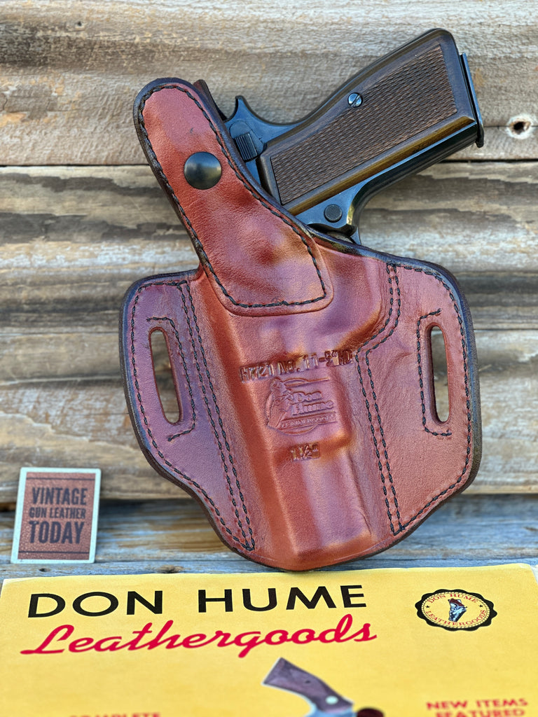Vintage Don Hume H721  11-5 Brown Leather Holster For Browning Hi Power