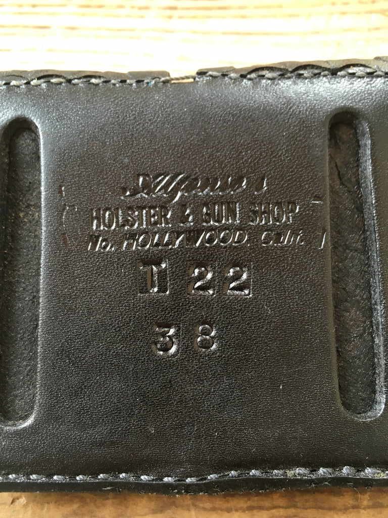 Vintage Alfonso's Black Basketweave Leather .38 Cartridge Dump Box Ammo Carrier