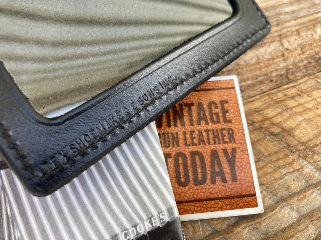 Vintage Tex Shoemaker Portland Oregon PD Black Leather Badge Wallet / ID Holder
