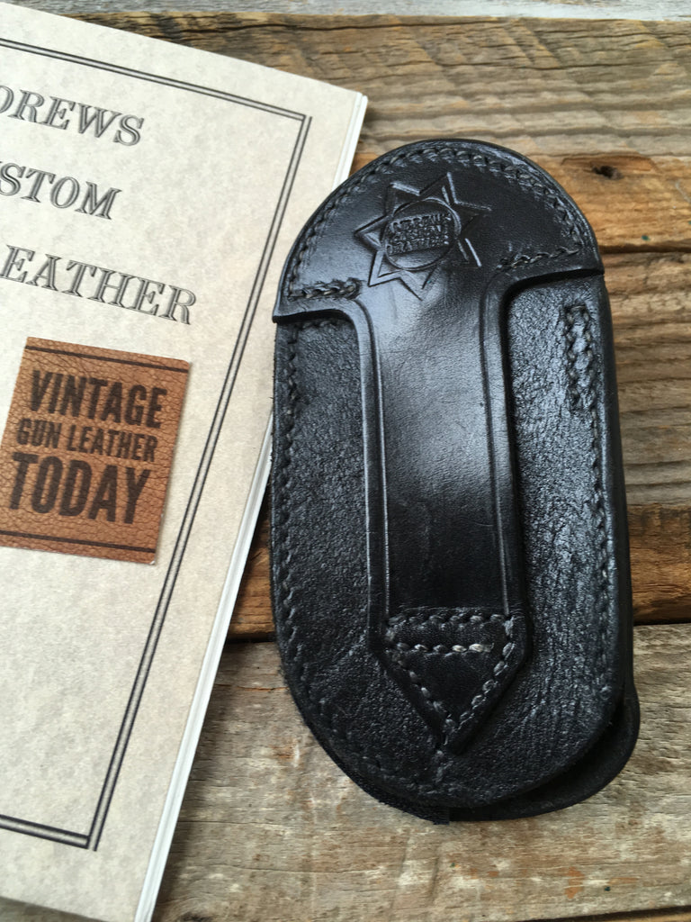 Vintage Sam Andrews Leather Black Basketweave Police Duty Key Holder