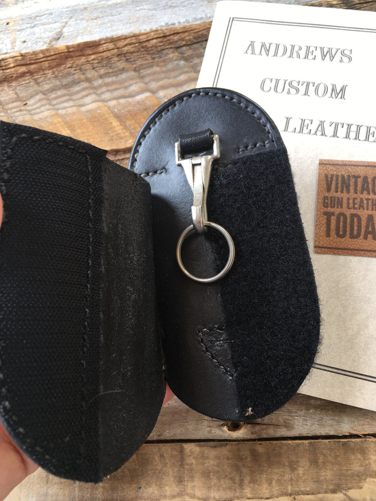 Vintage Sam Andrews Leather Black Basketweave Police Duty Key Holder