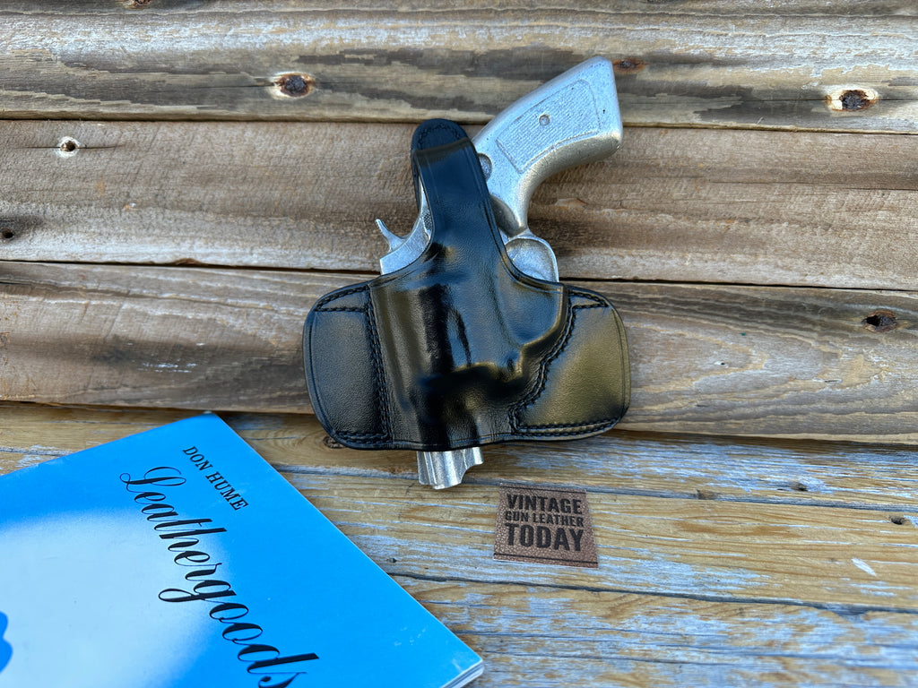Vintage Don Hume Black Leather H717 OWB Holster For Taurus 85 2" Revolver LEFT
