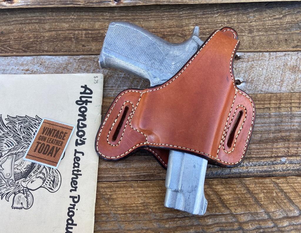 Alfonso's Brown Leather Smooth Leather Lined OWB Holster For S&W 5906 Auto Round