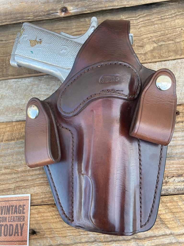 Custom TAURIS Cordovan Brown Low Profile IWB Holster For Colt .45 1911 5"