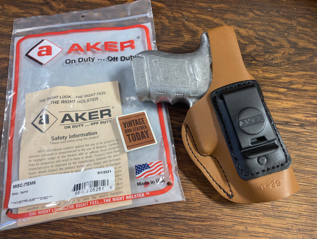 AKER Discontinued Brown Leather IWB Spring Special Holster For GLOCK 29 30 G30 R