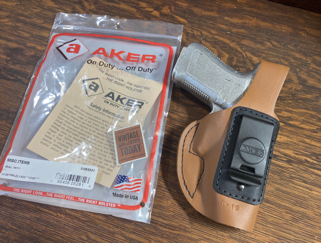 AKER Discontinued Brown Leather IWB Spring Special Holster For GLOCK 19 23 32
