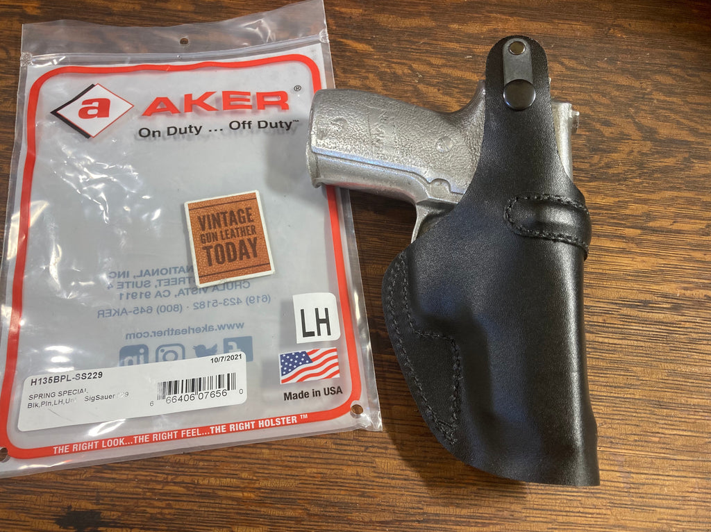 AKER Discontinued Black Leather IWB Spring Special Holster For SIG P229 229 LEFT