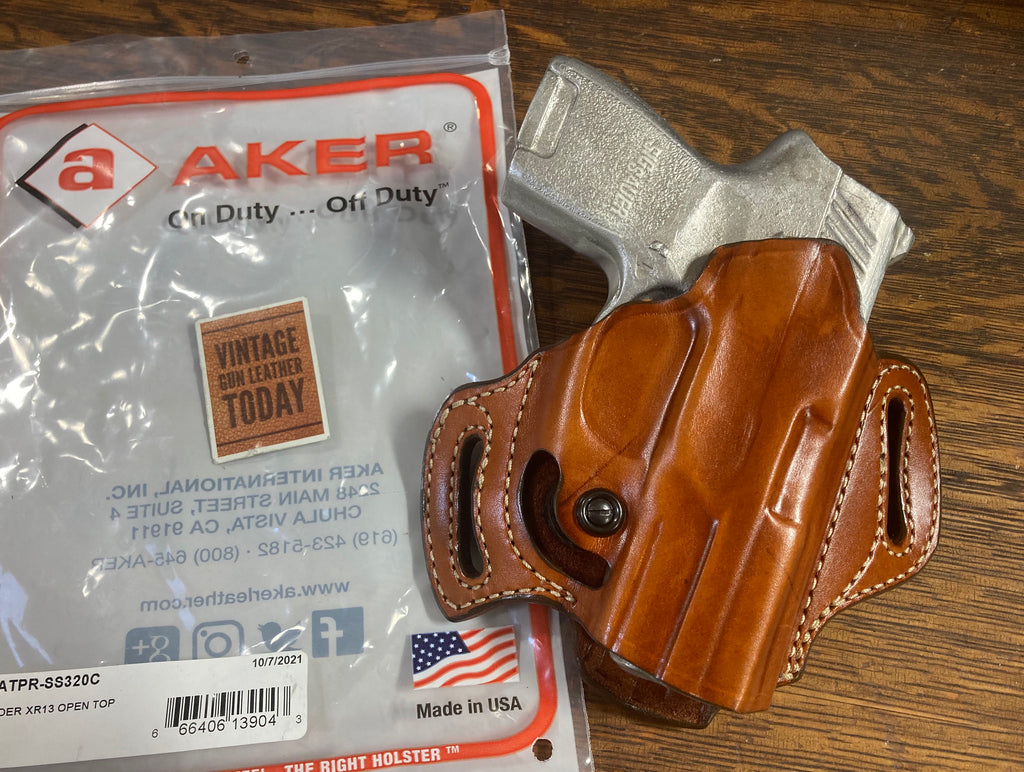 AKER Flatsider Plain Brown Leather Open Top OWB Holster For Sig P320C 320 C