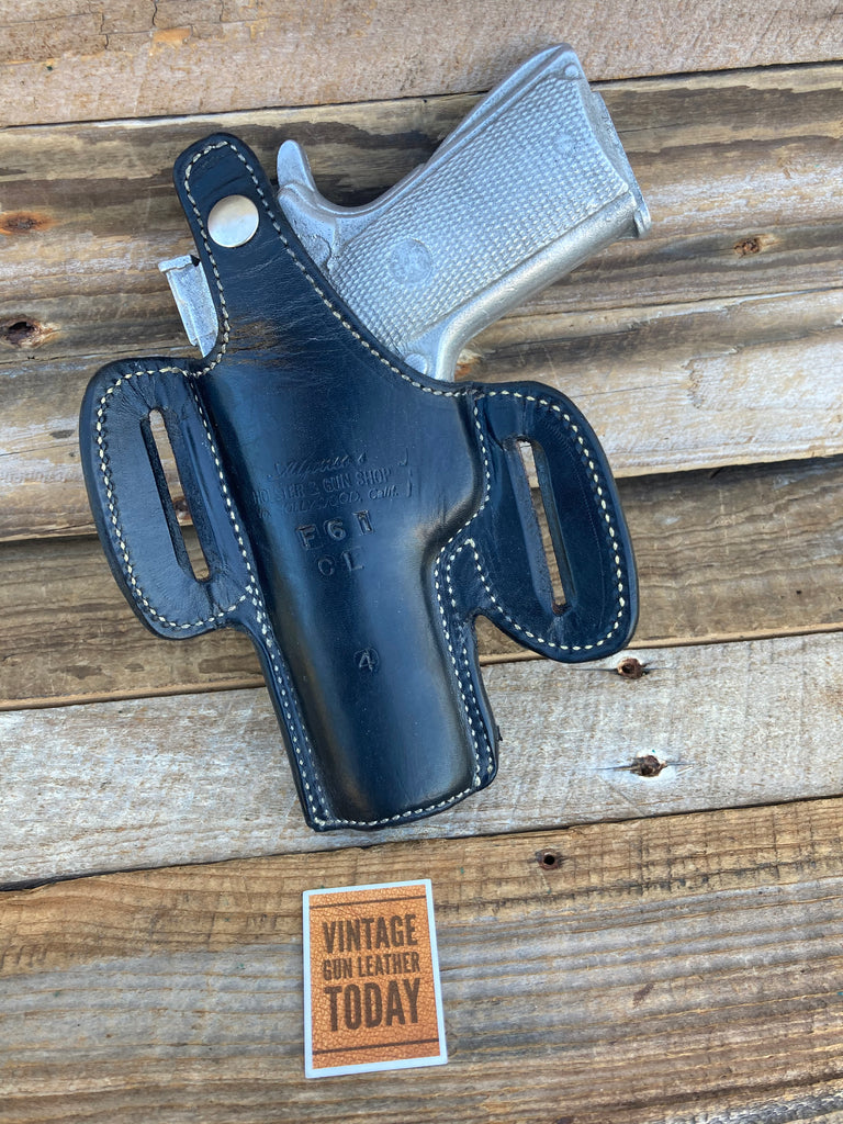 Alfonso's Black Plain Leather Suede Lined Holster for Colt Commander .45 Open RT
